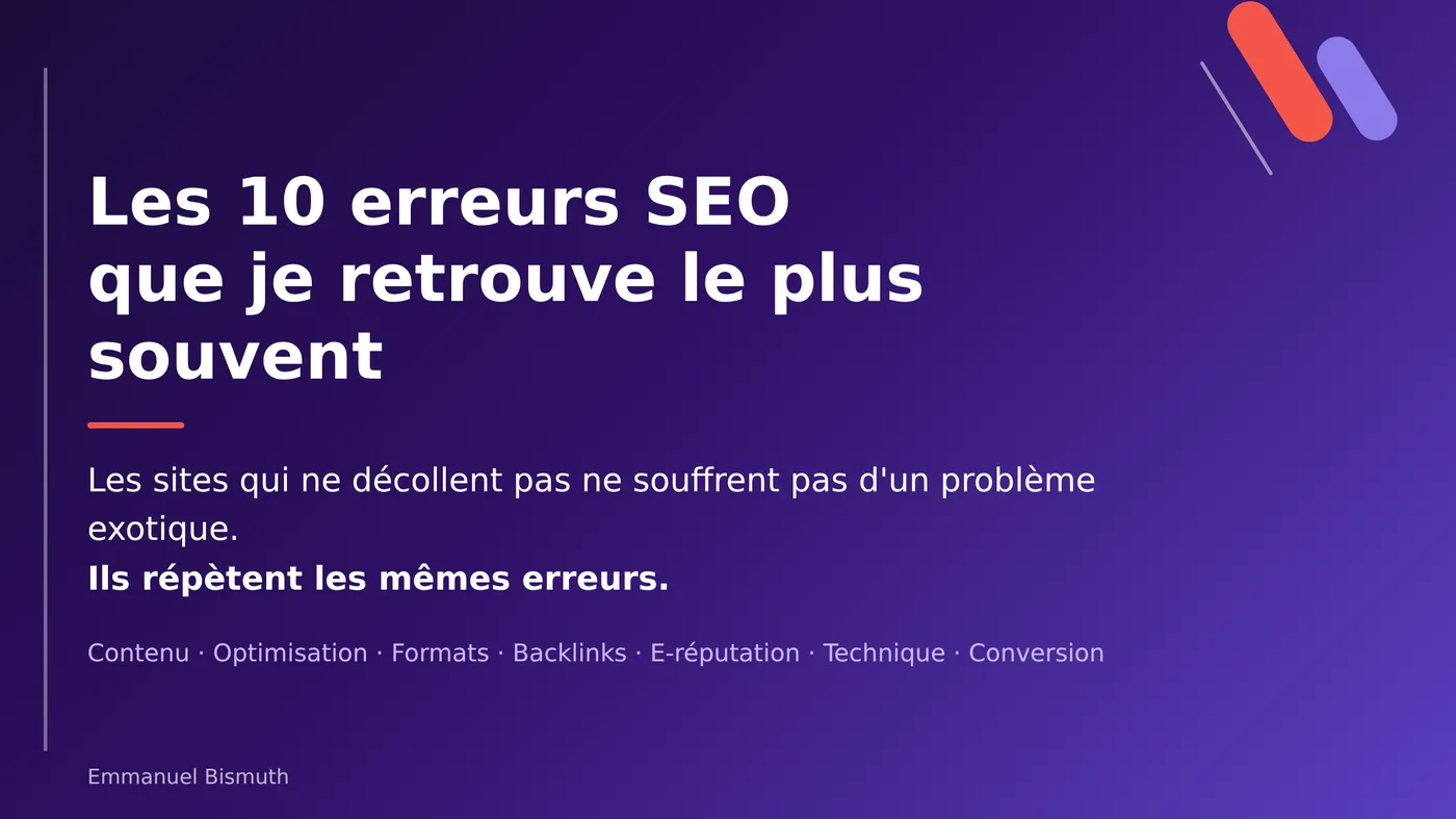 Les 10 erreurs SEO que je retrouve le plus souvent